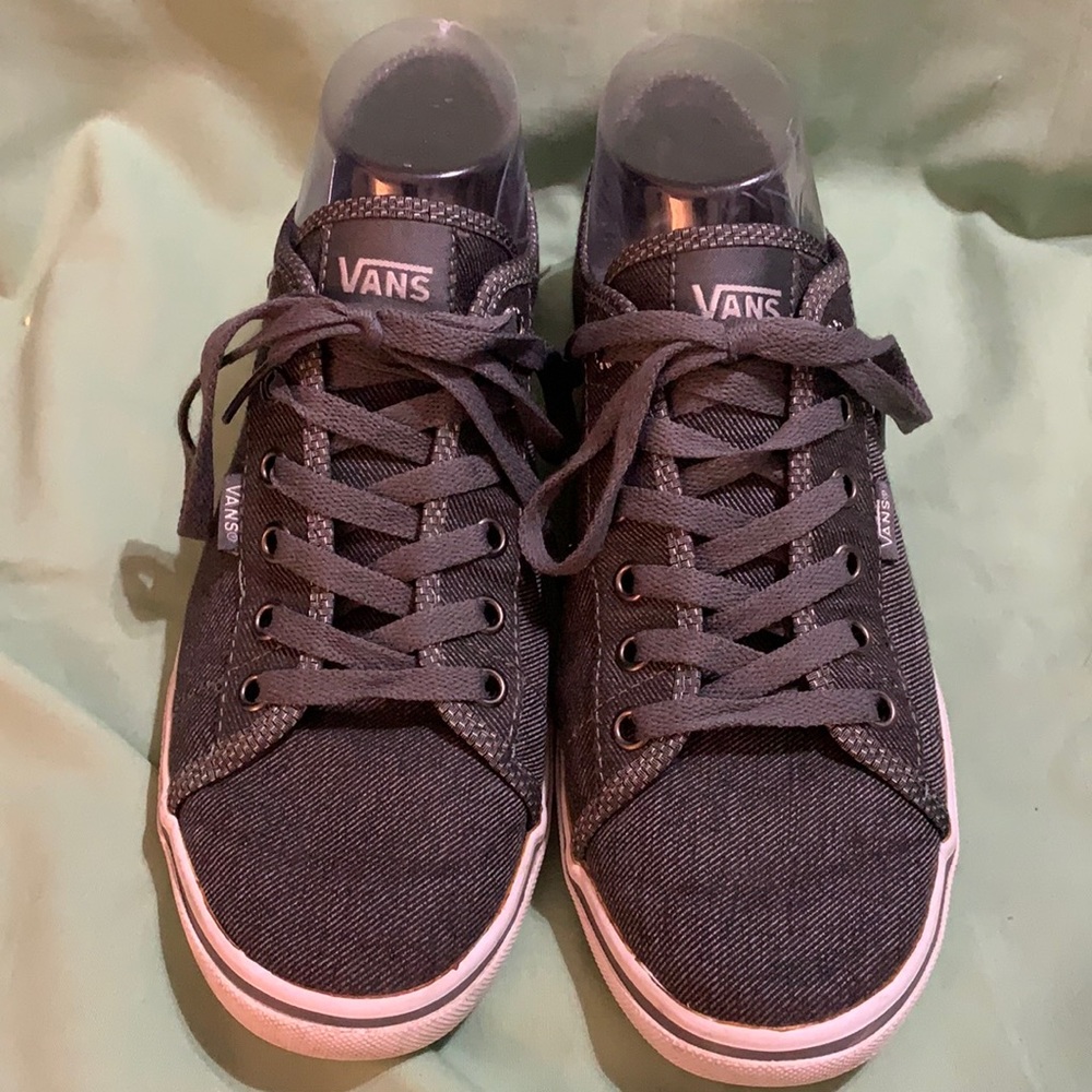 VANS Ferris Gray Canvas Sneakers US 8.5 Logo VGC